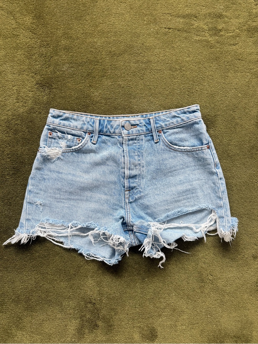 Grlfrnd Light Blue Ripped Denim Women’s Shorts size 25